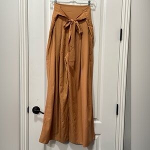 SHEIN Women's Wide Leg Pants in Camel Tan Size Large Waist 17” L 27”